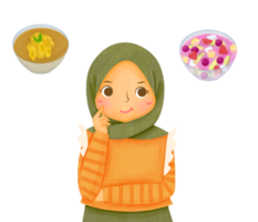 hijab donne confuso scegliendo kolaki pisang o contentino buah png