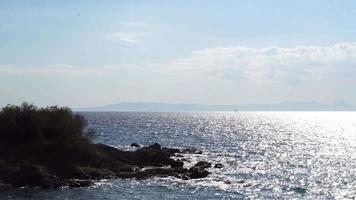 beauty rocky beach. Seashore with vawes and rocks video