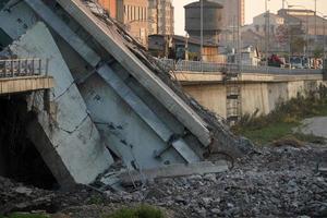 morandi collapsed bridge in genoa photo