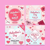 Valentine's Day Sale Social Media Post Template vector