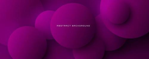 Capa de superposición de fondo abstracto geométrico púrpura 3d en el espacio oscuro con decoración de formas circulares. elemento de diseño gráfico minimalista concepto de estilo futuro para pancarta, volante, tarjeta, portada o folleto vector
