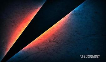 3D blue rough grunge techno abstract background overlap layer on dark space with hot burn iron effect decoration. Modern graphic design element cut out style for banner, flyer, card, or brochure cover vector