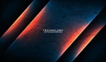 3D blue rough grunge techno abstract background overlap layer on dark space with hot burn iron effect decoration. Modern graphic design element cut out style for banner, flyer, card, or brochure cover vector