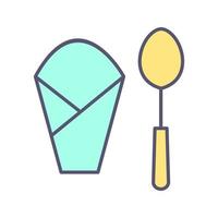 Spoon and Napkin Vector Icon