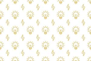 Light bulb electricity seamless pattern on white background vector design