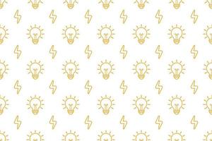 Light bulb electricity seamless pattern on white background vector design