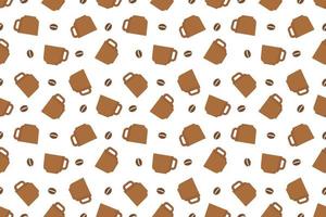 Coffee cup seamless pattern abstract on white background vector design