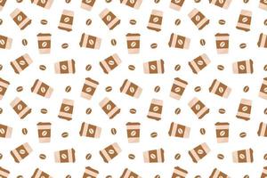 Coffee seamless pattern abstract on white background vector design