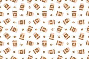 Coffee seamless pattern abstract on white background vector design