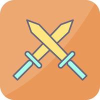 único icono de vector de dos espadas