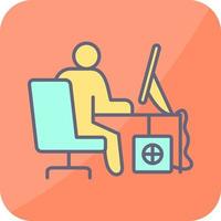 Computer Worker Vector Icon