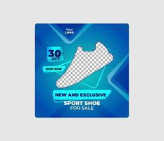 Social Media Banenr Template Blue Sport Shoe vector