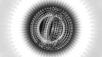 silver rotating torus figure in gray background vj loop background video