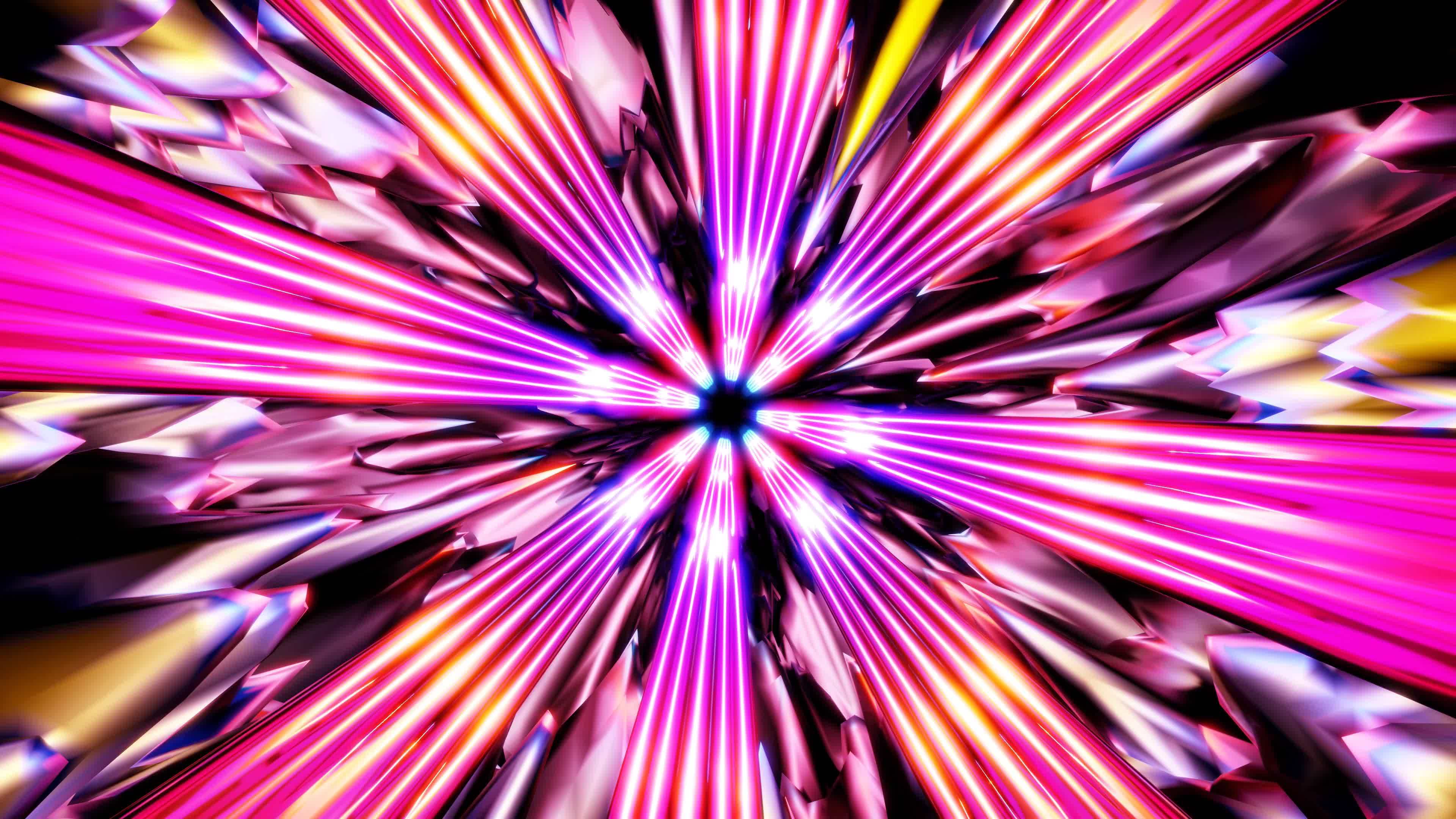 rotating flicker laser line in stars space tunnel 18756083 Stock Video