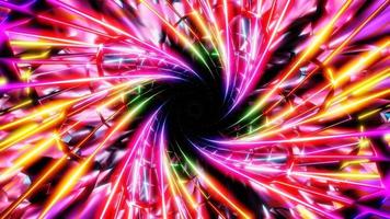 abstract background colorful sci fi spiral tunnel for music visualization vj loop. 4k footage