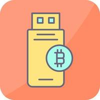 Bitcoin Usb Device Vector Icon