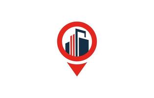 logotipo de ubicación inmobiliaria o logotipo de edificio vector