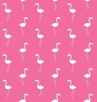 Vector seamless pattern of flat flamingo silhouette isolated on pink background