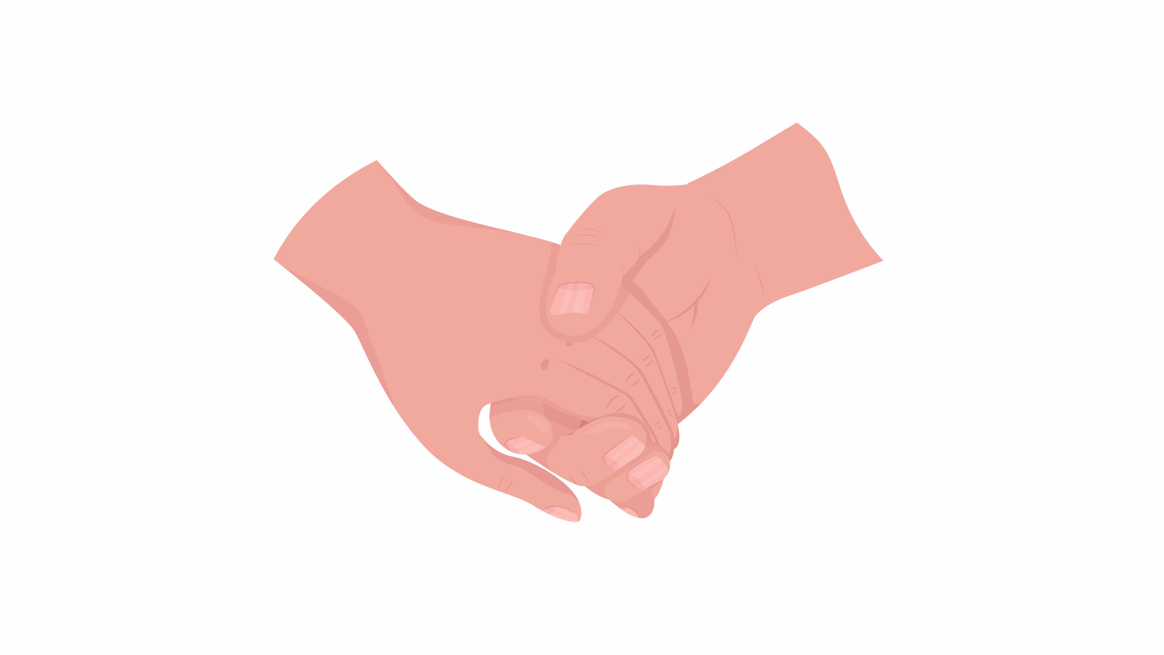Animated hands holding each other. Physical intimacy. Flat first view hands  on white background with alpha channel transparency. Colorful cartoon style  4K video footage of closeup arms for animation 18756590 Stock Video