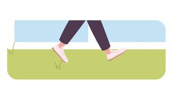 jambes animées marchant vers l'avant du chargeur. ambulant. séquences vidéo 4k de caractère 2d plat en boucle. animation de progression de chargement isolée en couleur avec transparence du canal alpha pour le site Web, les médias sociaux video