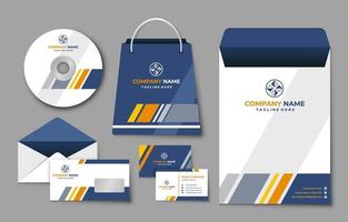 Blue and Orange Business Kit Template vector