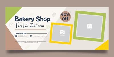 Bakery shop web banner vector