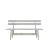 3d white garden bench isolated png