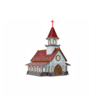 3d kerk geïsoleerd png