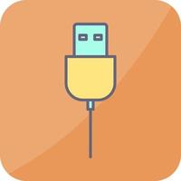 icono de vector de cable usb único