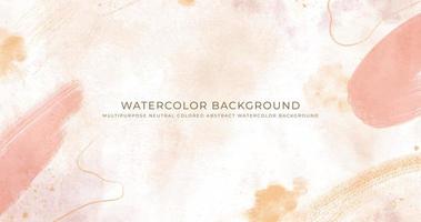 Abstract horizontal watercolor background. Neutral light colored empty space background illustration vector