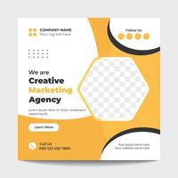 Creative Marketing Agency Social Media Post Template Design vector