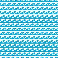 Wave pattern, sea water seamless curls, wavy surfs vector