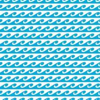 Wave pattern, sea water seamless curls, wavy surfs vector