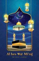 Al Isra Wal Miraj Greeting Poster vector