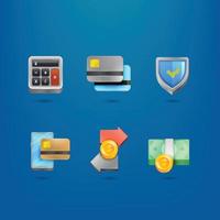 3D Application Icon for Banking vector