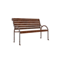 3d street bench isolated png