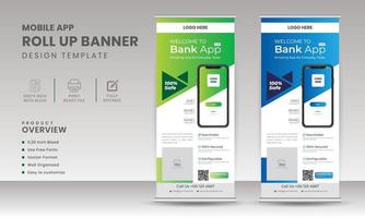 Creative and modern Mobile app roll up banner design template