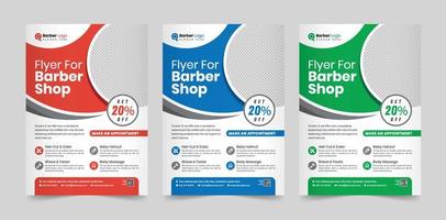 Editable barbershop flyer design with unique and creative beauty salon hair cutting and spa business flyer vector