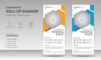 Creative and modern roll up banner design template vector