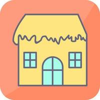 casa única con icono de vector de nieve