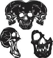 set of human skull vector