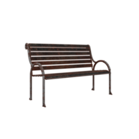 3d wooden street bench isolated png