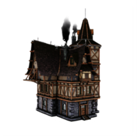 maison médiévale 3d png