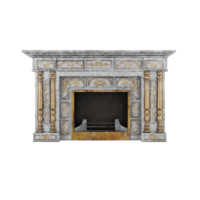 white rococo fireplace 1870 png