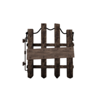 Puerta de valla de madera 3d aislada png