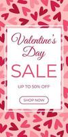 Special offer Valentine's Day banner template with hearts pattern. Template for poster, banner, flyer vector