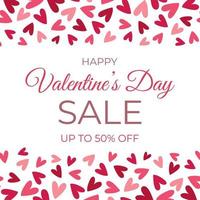Special offer Valentine's Day banner template with hearts pattern frame. Template for poster, banner, flyer, social media. vector