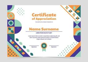 Modern Flat Certificate Template vector