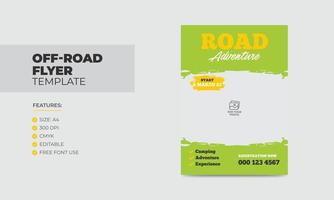 Off road flyer template road adventure poster design vector