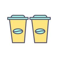 icono de vector de dos cafés